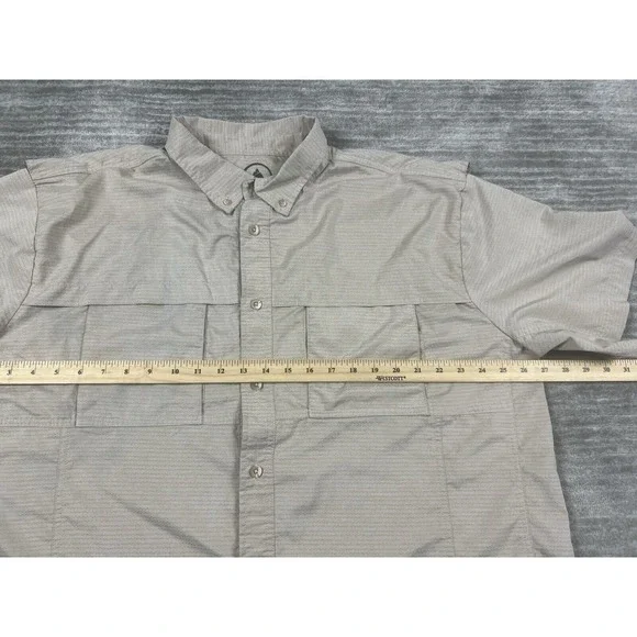 Excursion Shirt Mens 2XL Beige Longsleeve Button Up Fishing Vented - Picture 5 of 14